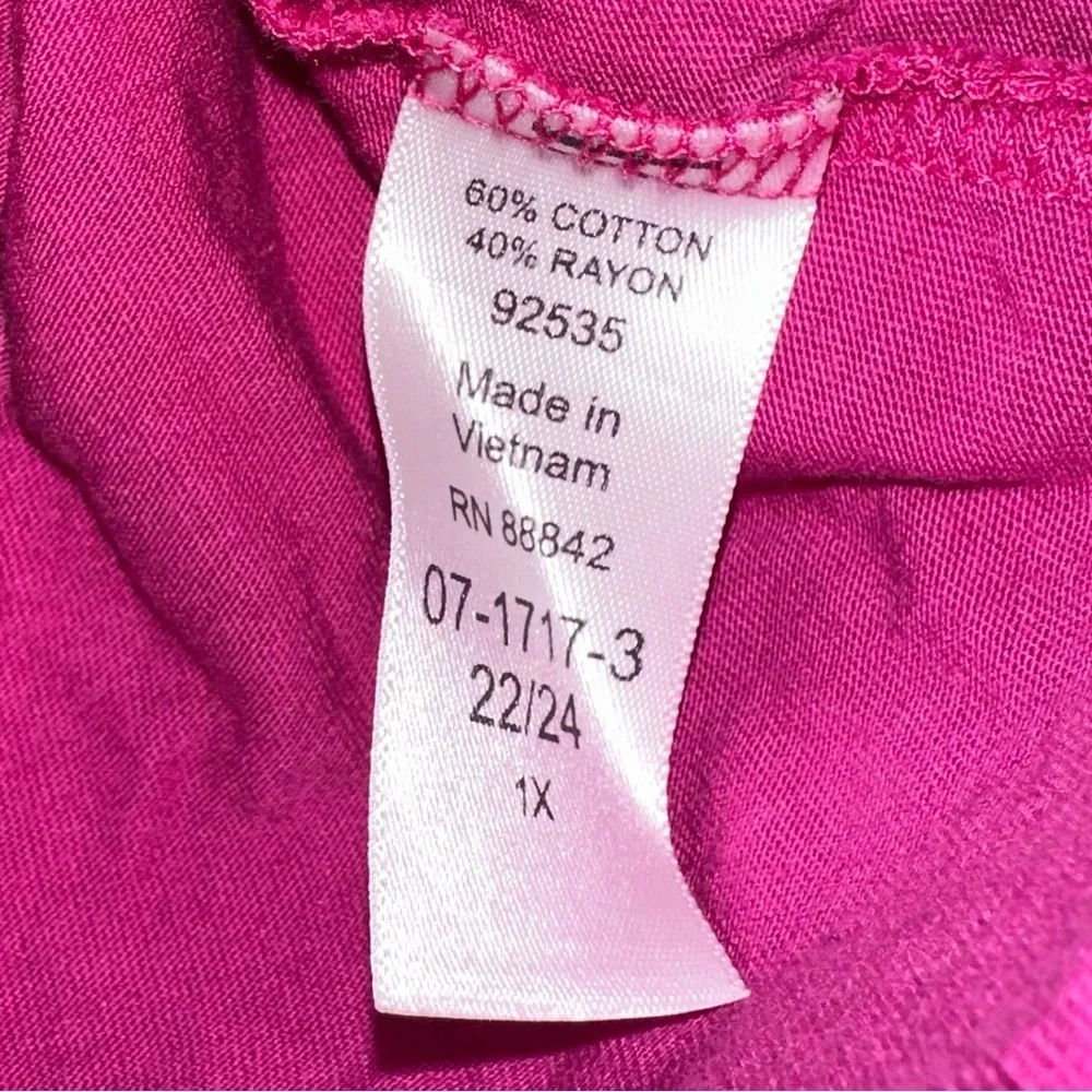 WOMAN WITHIN Magenta Blouse - Picture 3 of 4
